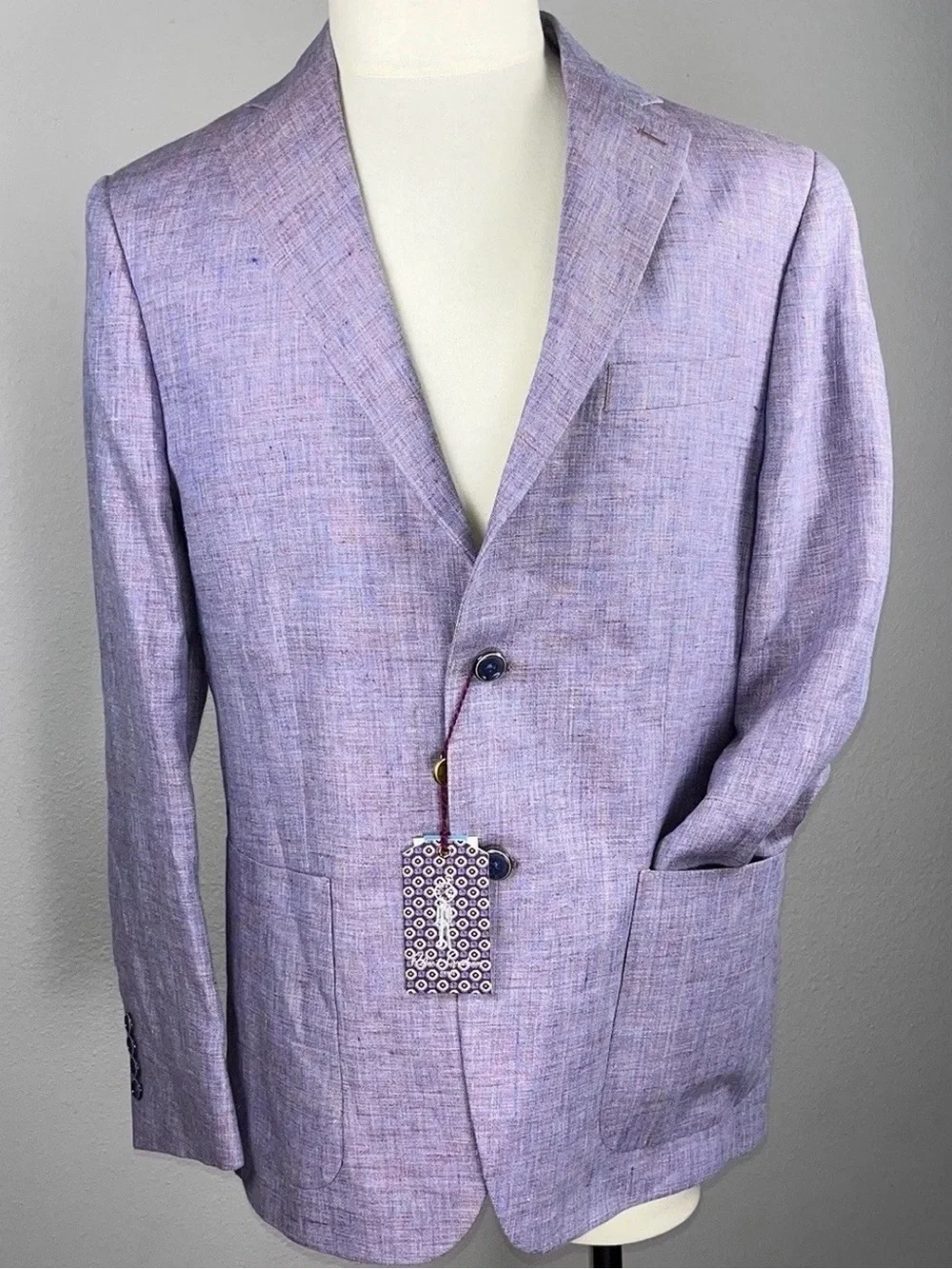 Robert Graham 42R Lavender 100% Linen Sport Coat Blazer Made In Canada NWT